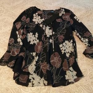 Impressions semi sheer blouse